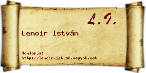 Lenoir István névjegykártya